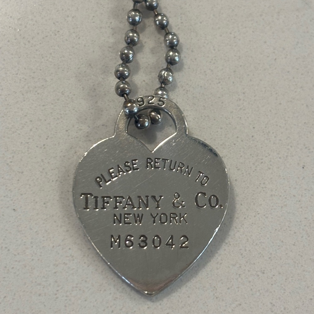 Tiffany & Co dog tag necklace.